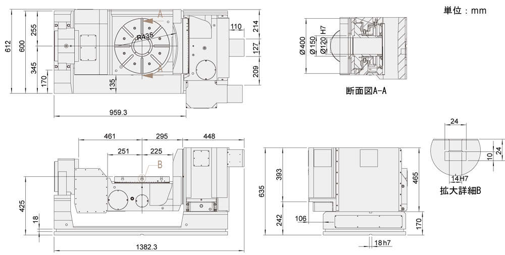 FEH-400 外観寸法図