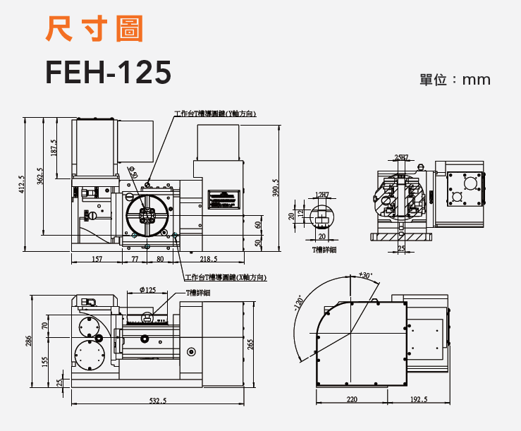 FEH-125 五軸搖籃式分度盤