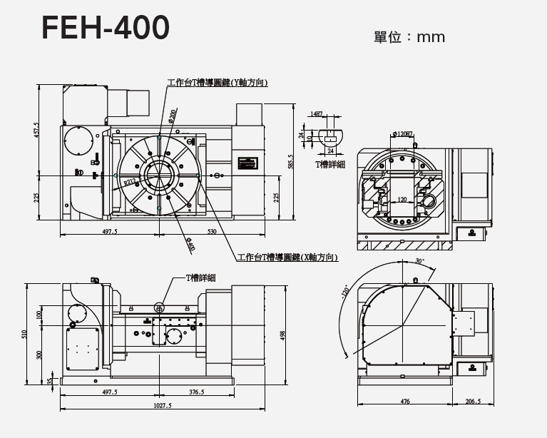 FEH-400 五轴摇篮式分度盘