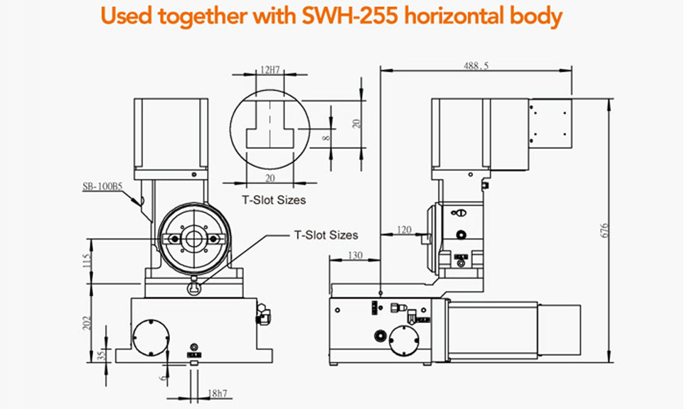 STD-100B5 CNC Rotary Table for Tool Grinder With SWH-255