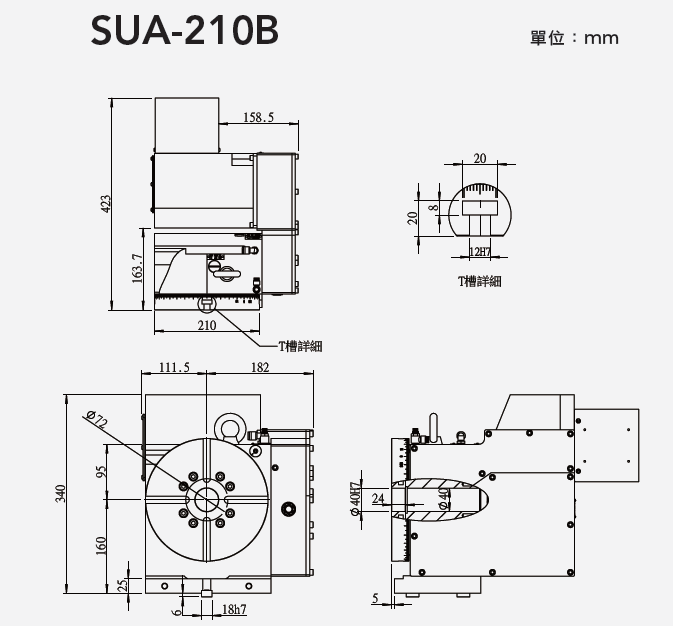 SUA-210B 後背式氣壓分度盤