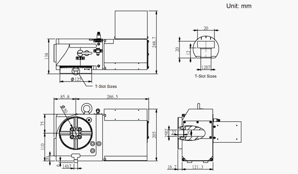 SUAC-125 (C Series) CNC Rotary Table Pneumatic Brake