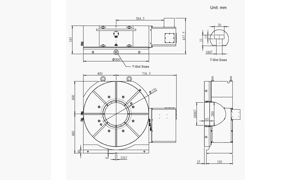 SUH-800N (Hydraulic Full Circumference Brake) CNC Rotary Table Pneumatic Brake