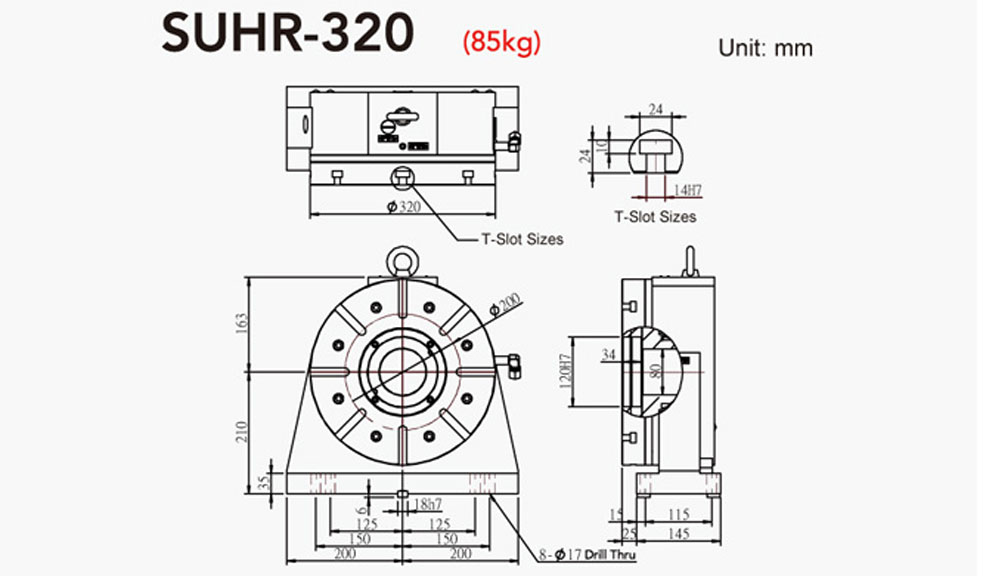 SUHR-320 Rotary Tailstock Hydraulic Brake