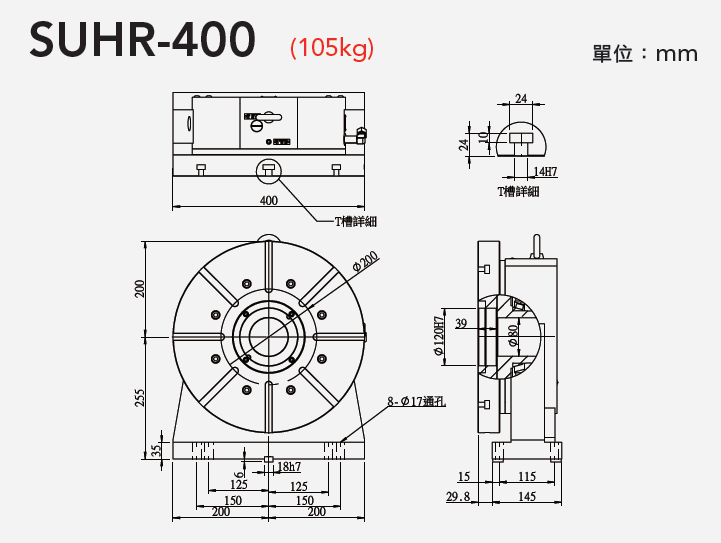 SUHR-400 油压圆盘尾座