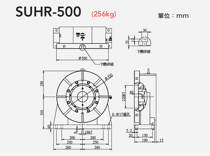 SUHR-500 油压圆盘尾座