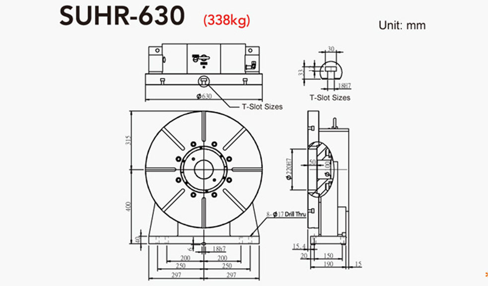 SUHR-630 Rotary Tailstock Hydraulic Brake